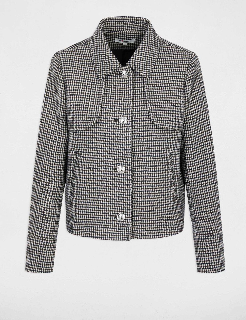 Short jacket with tailored collar multicolor women