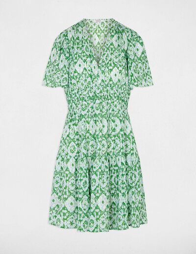 Short dress with V-neck multicolor women