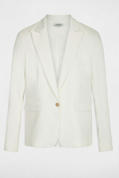 Straight buttoned blazer ecru ladies'
