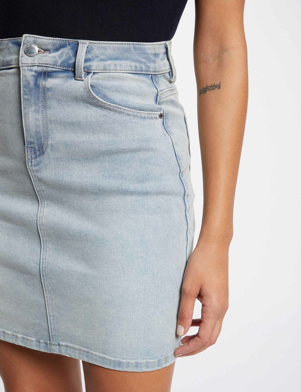 Jupe courte en jean jean bleached femme