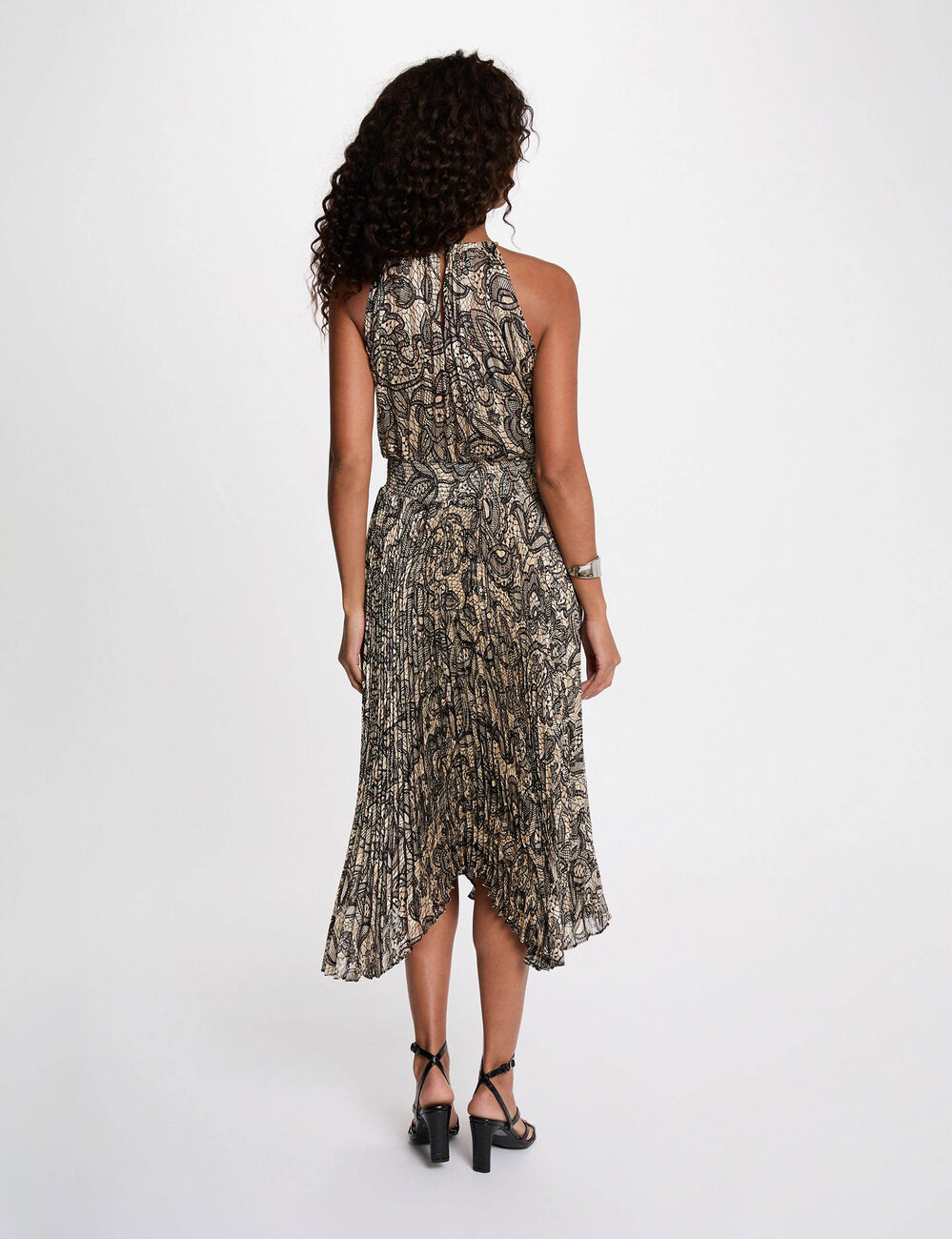 Sleeveless pleated dress multicolor women