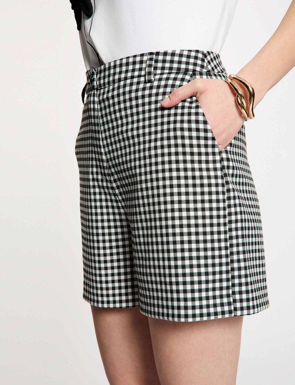 High-waisted shorts black women