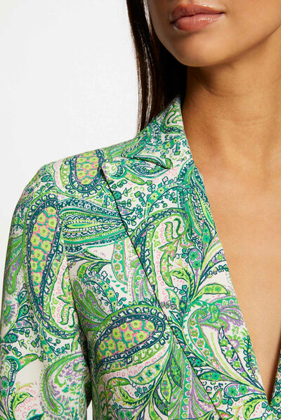 Loose waisted jacket paisley print multico ladies'