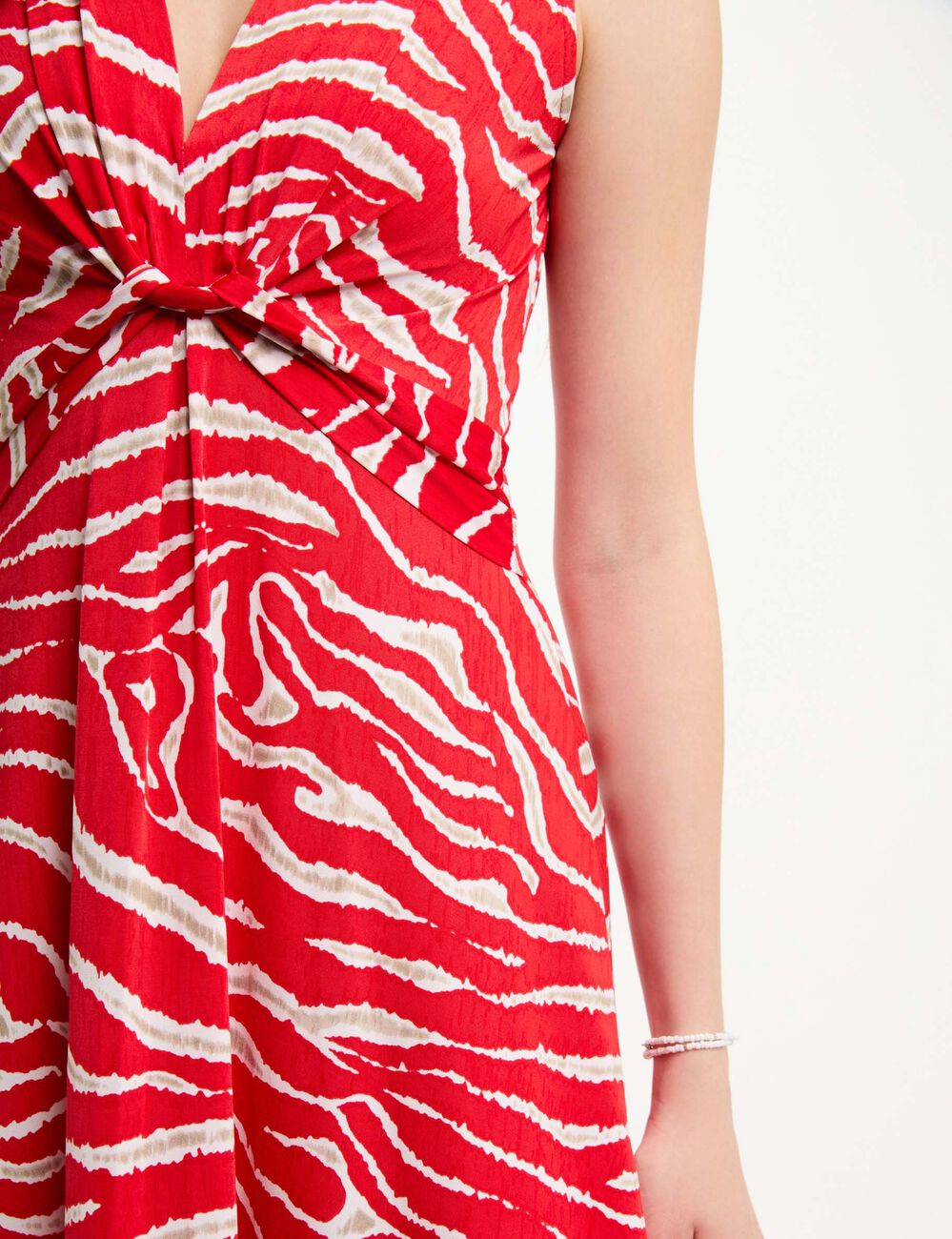 Robe courte ajustée imprimée multicolore femme
