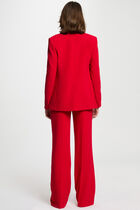 Waisted buttoned blazer red women