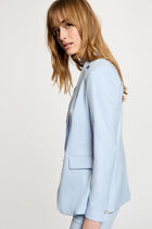 Fitted striped jacket sky blue women