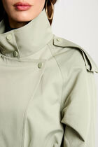 Loose short trenchcoat light green women