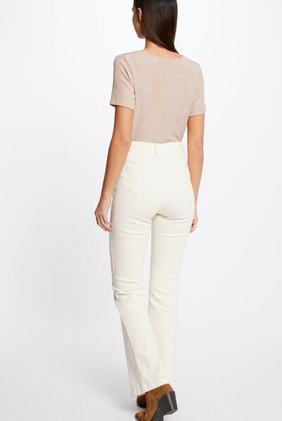 Straight trousers with darts ivory ladies'