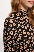 Fitted high neck t-shirt black women