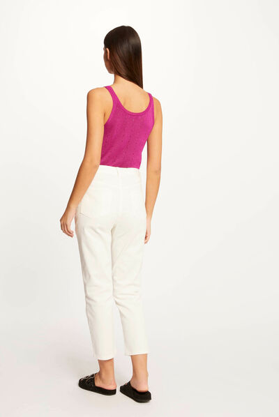 Jumper vest top with straps raspberry ladies'