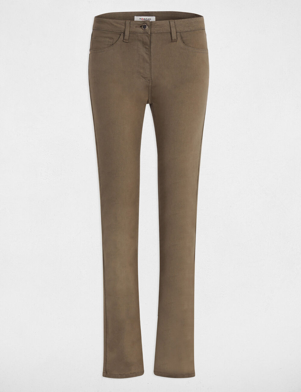 Straight trousers khaki green women