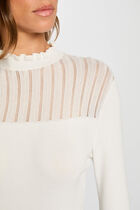 Pull col montant blanc femme