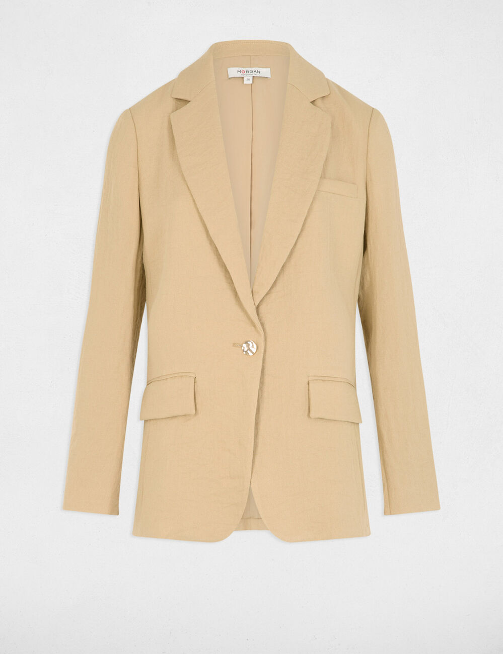 Loose short jacket beige women