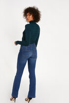 Fitted high neck sweater green women