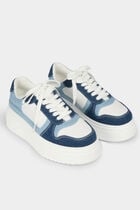 Baskets compens�es blanc femme