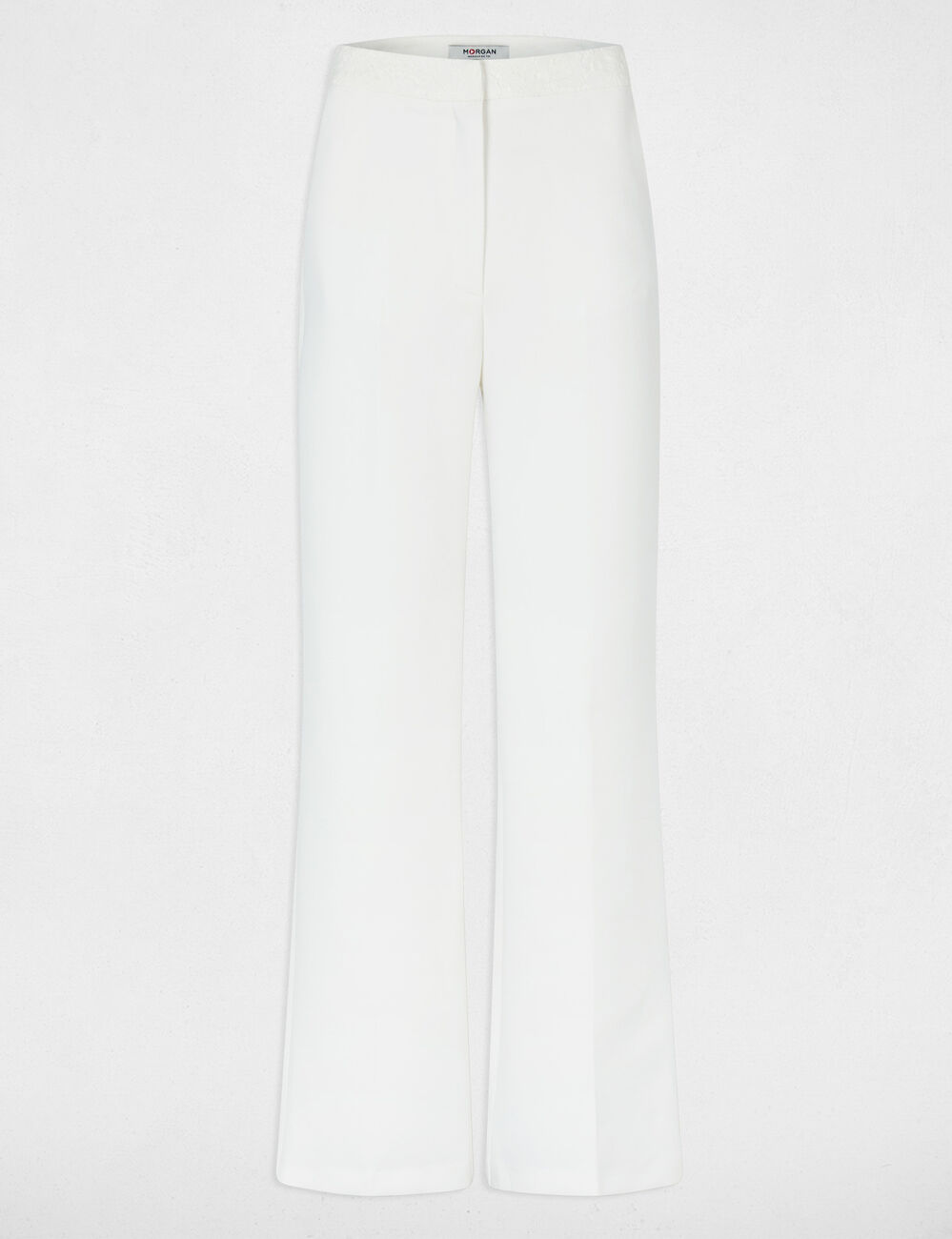 High-waisted wide-leg trousers white women