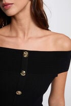 Jumper off the shoulder collar black women