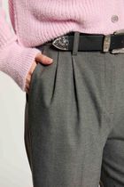 Wide leg trousers with darts light grey women