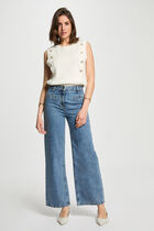 Sleeveless jumper white women