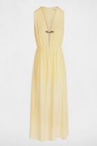 Maxi straight dress pastel yellow women