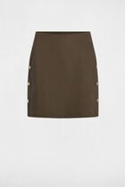 Fitted short skirt khaki green women