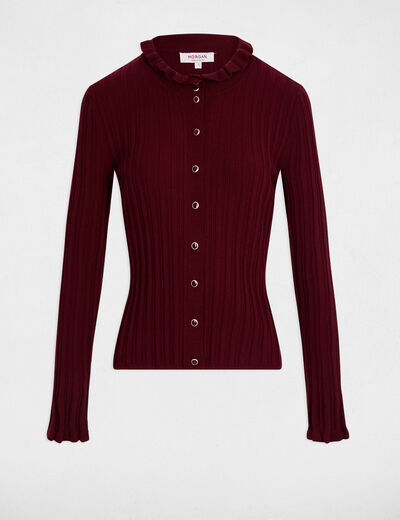 Fitted high neck sweater plum women