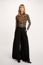 Fitted high neck t-shirt black women