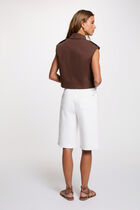 Sleeveless cropped jacket dark brown women