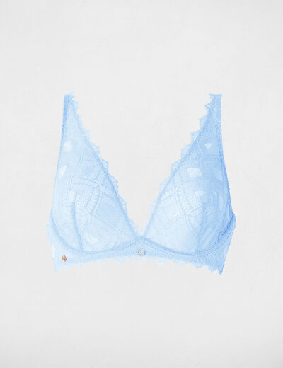 Lace bra with thin straps blue women