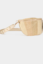 Sac banane métallisé jaune or femme