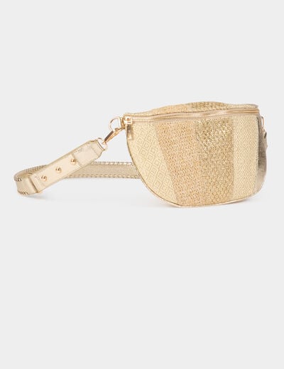 Metallised sling bag gold yellow women
