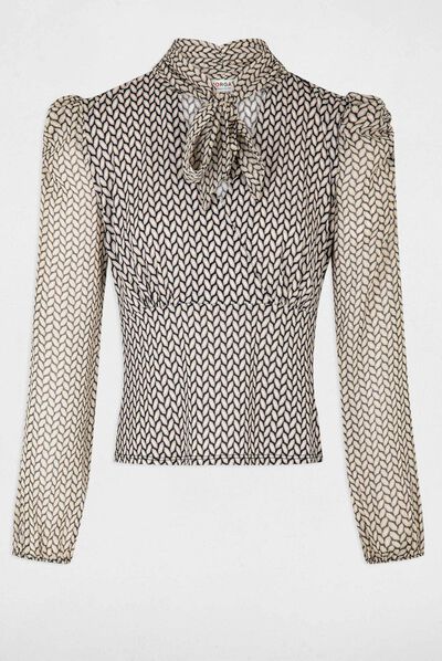 Long-sleeved printed t-shirt multico ladies'