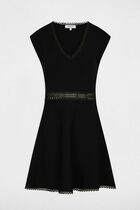 A-line mini knitted dress black women