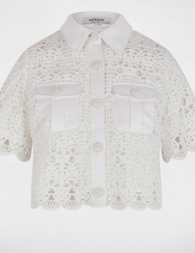 Short-sleeved shirt white women