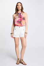 Sleeveless printed blouse multicolor women
