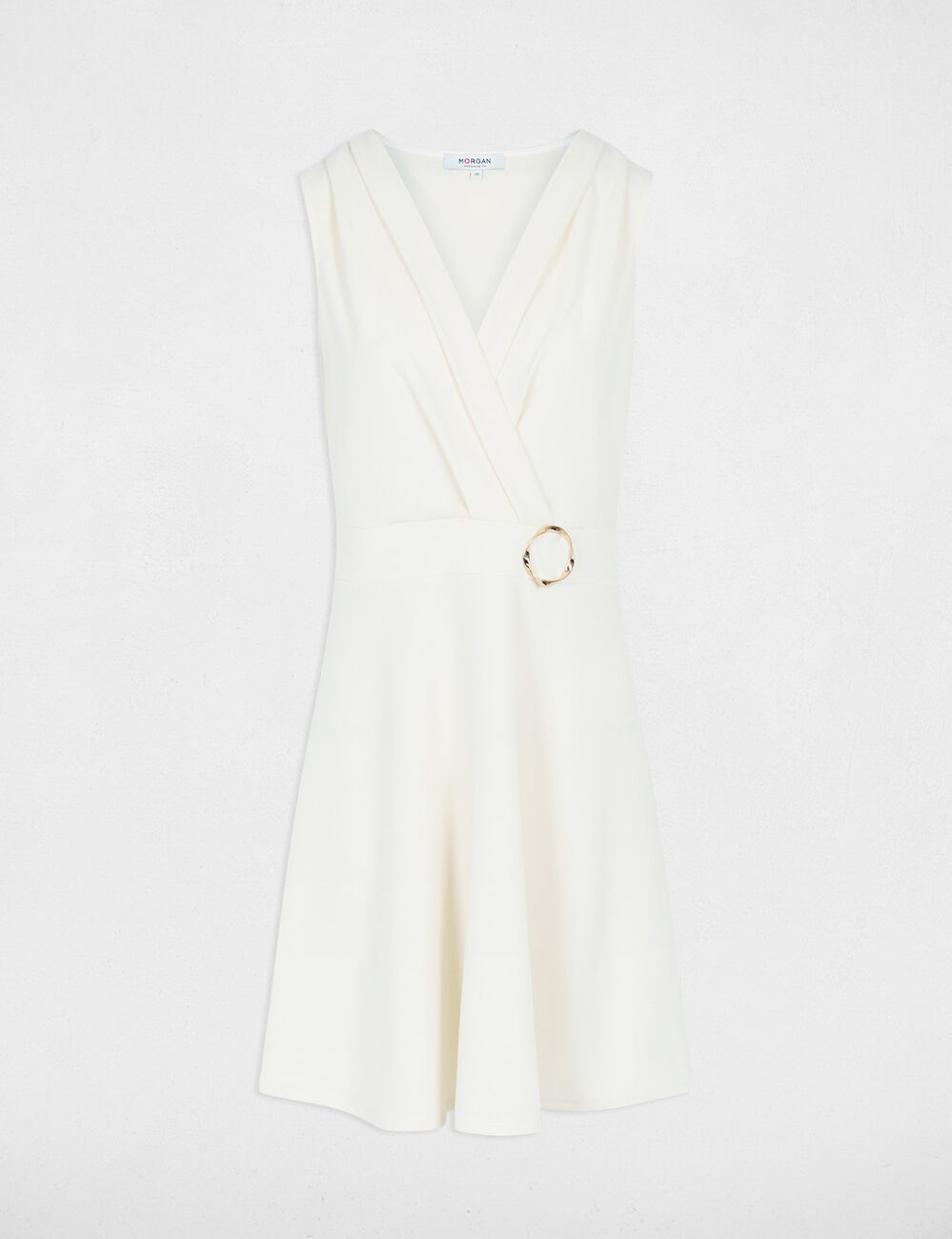 Short wrap dress cream women
