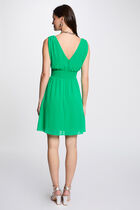 Mini loose A-line dress emerald green women