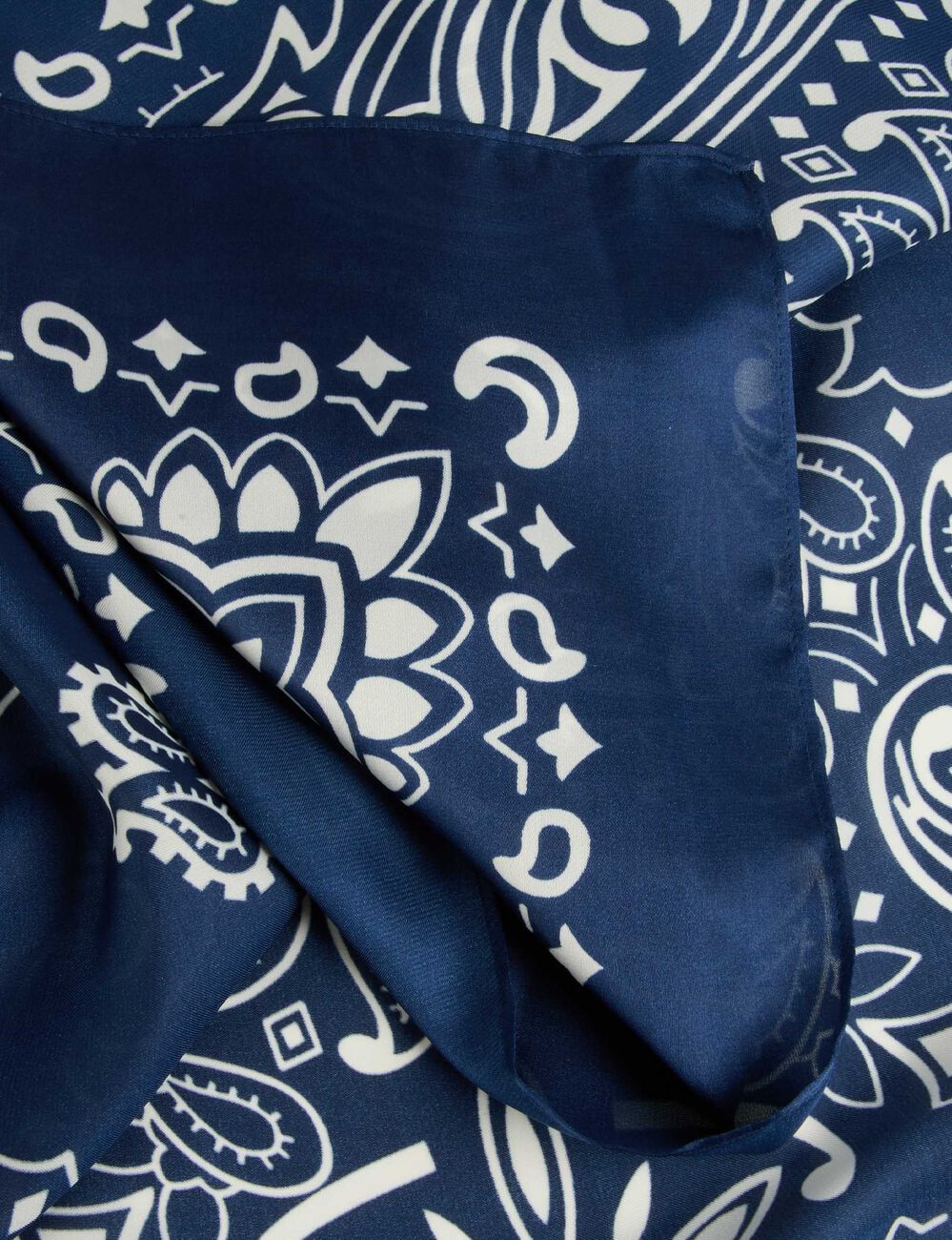 Satin scarf navy blue women