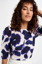 Blouse manches 3/4 imprimée multicolore femme