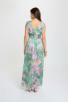 Long dress with V-neck multicolor women