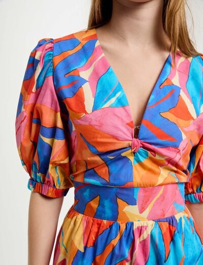 Printed mini A-line dress multicolor women