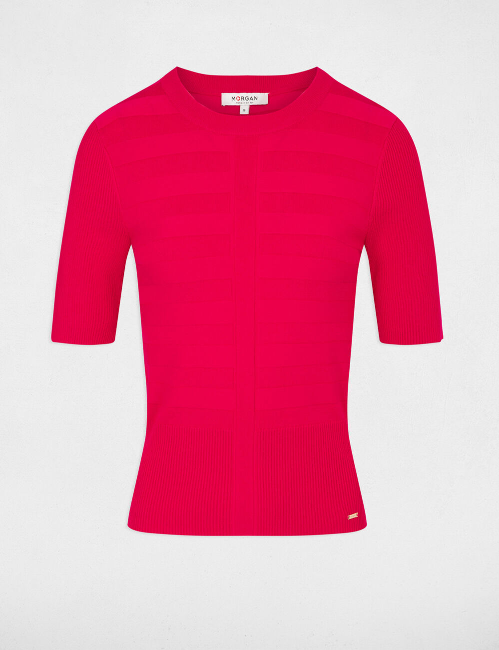 Jumper with short sleeves medium pink women