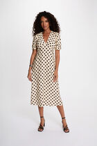 Mid-length dress with puff sleeves multicolor women