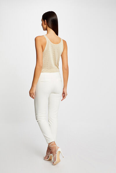 Jumper vest top with straps beige ladies'