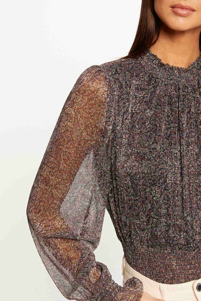 Long-sleeved t-shirt abstract print multico ladies'