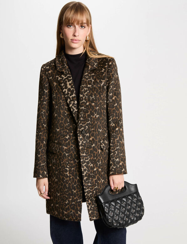 long coat leopard print multicolor women Long coat leopard print multicolor women