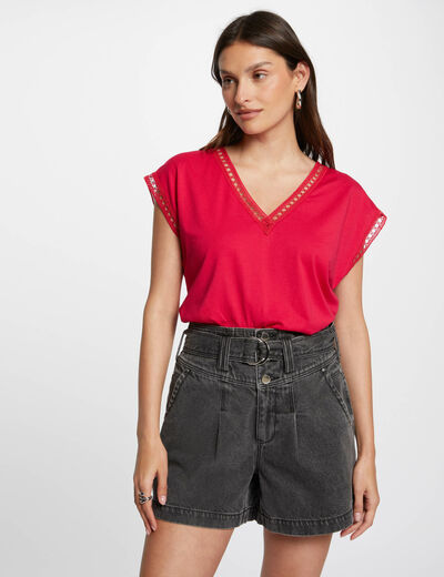 Short-sleeved t-shirt raspberry women