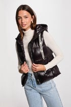 Vinyl-look puffer jacket black women