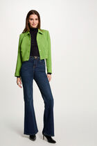 Short buttoned jacket aniseed green women