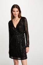 Fitted mini dress sequins black women